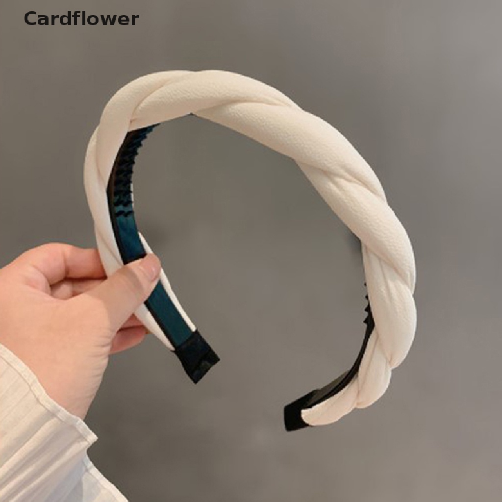 &lt; Cardflower &gt; Băng Đô Cài Tóc Màu Trơn Họa Tiết Gấp Đôi Thời Trang Đang Giảm Giá