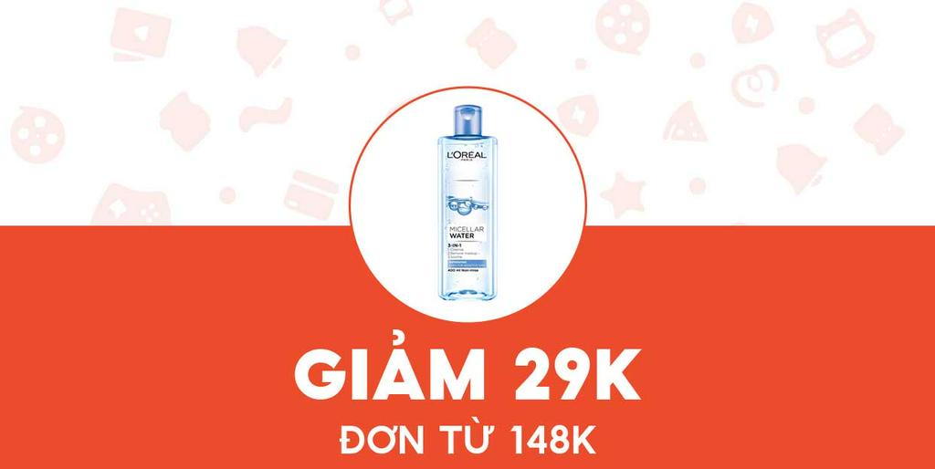 - TGSF - Giảm 29K cho Nước tẩy trang tươi mát L'oreal 400ml
