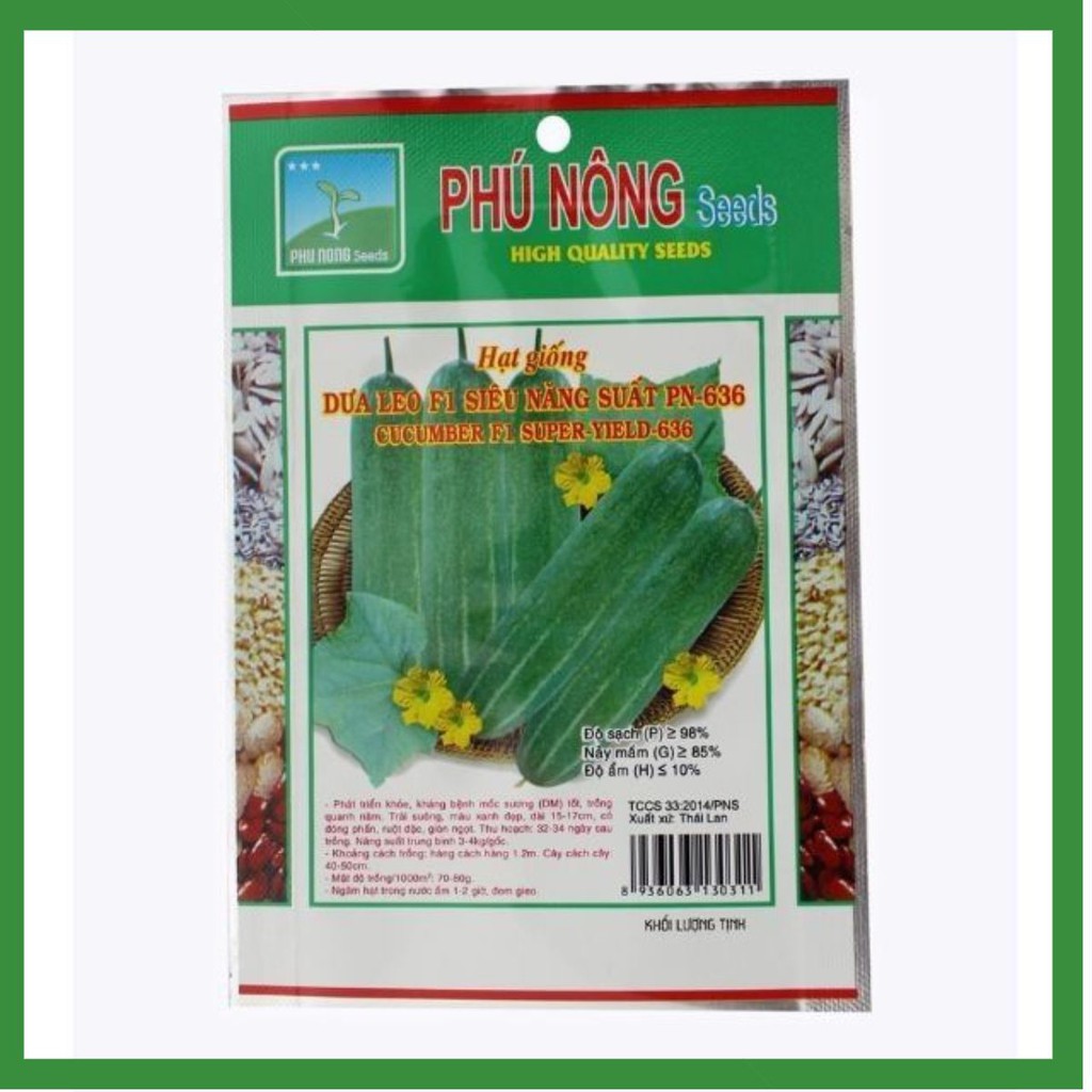 Hạt Giống Dưa Leo F1 Siêu Năng Suất PN-636 Phú Nông - Gói 1g