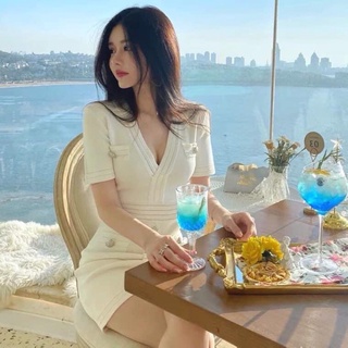 Váy len tăm body ngắn tay phong cách sang chảnh quý phái