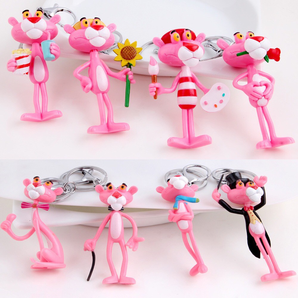 Móc khóa hình báo hồng xinh xắn Móc Khóa Báo Hồng Pink Panther Cute Treo Balo túi xách phong cách Hàn Quốc
