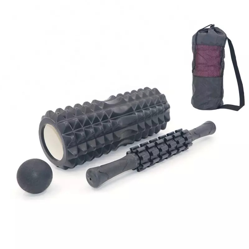 Combo sản phẩm massage cơ bắp - FOAM ROLLER FIRM + ROLLER STICK + BANH MASSAGE