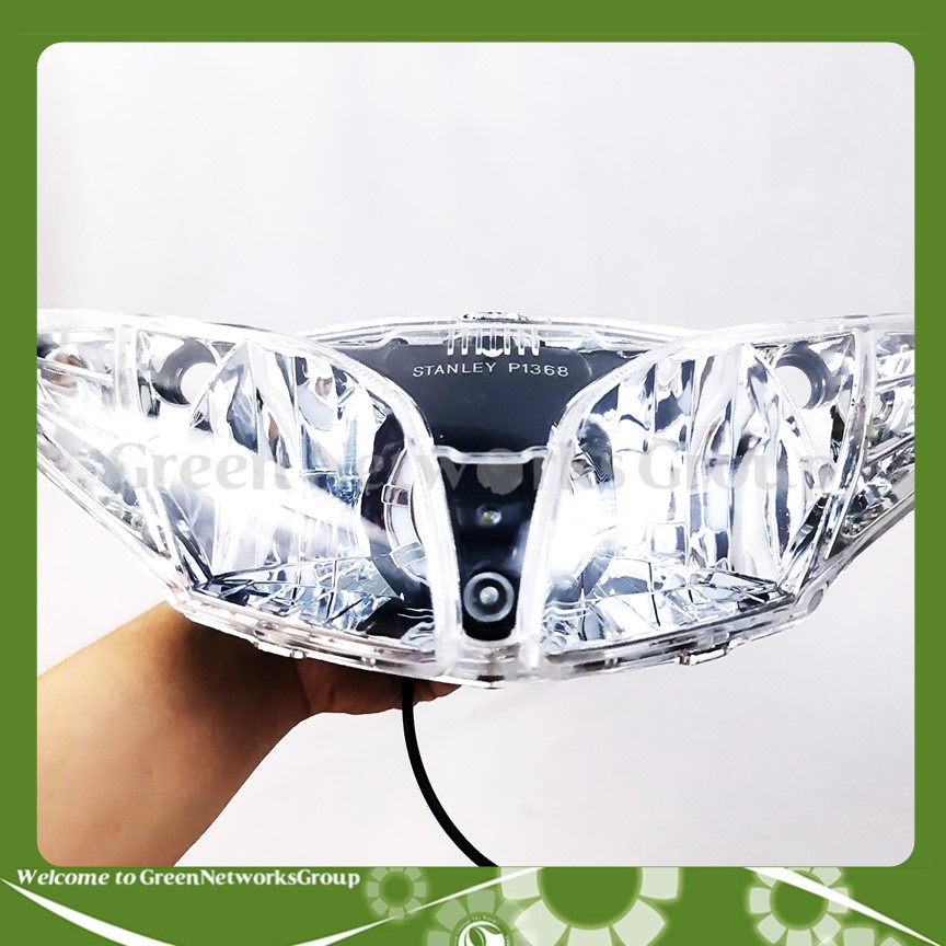 Đầu đèn pha bi cầu mắt cú xe Jupiter MX ( 4 chế độ ) chớp trắng , cos pha trắng , led màu Greennetworks