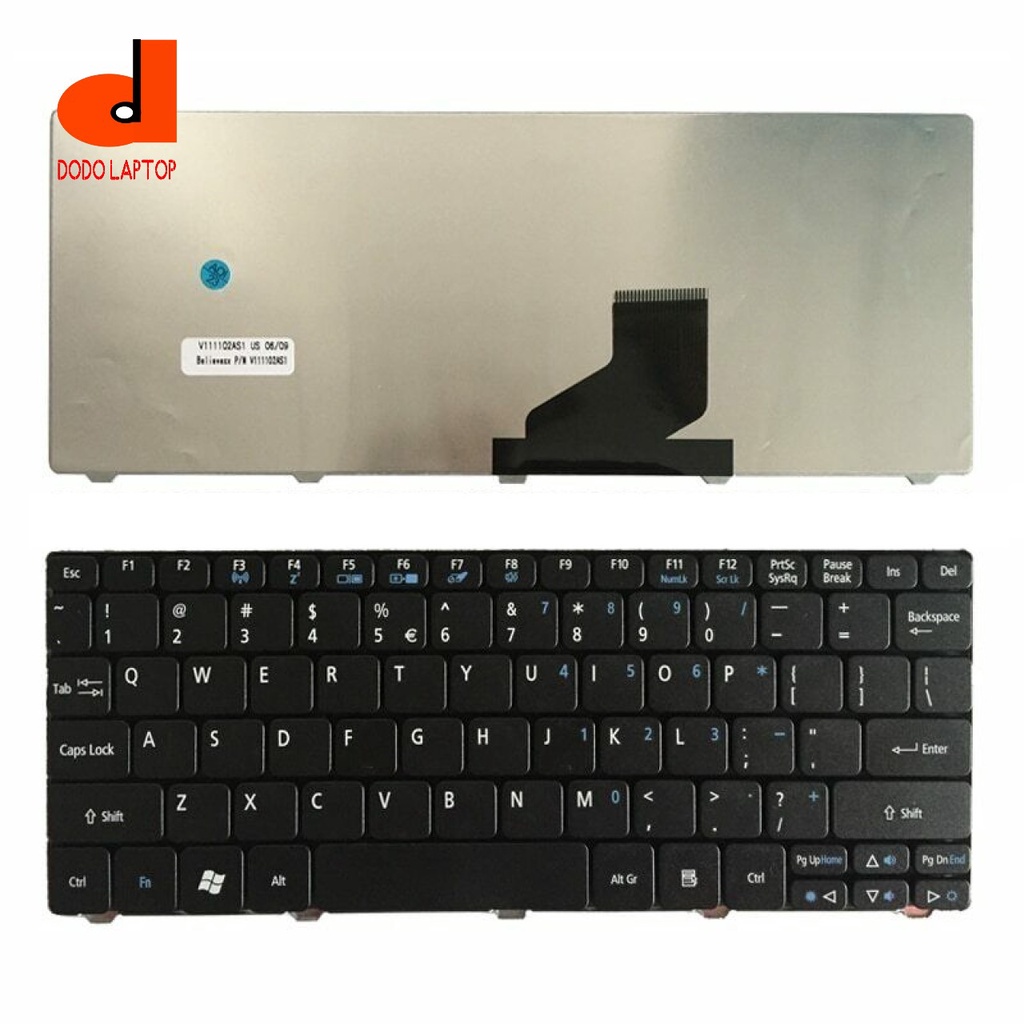 Bàn Phím Laptop Acer Aspire One D255, D257, D260, D270, 532H, 521, 533, NAV50, ZE6, EM350, Keyboard Laptop