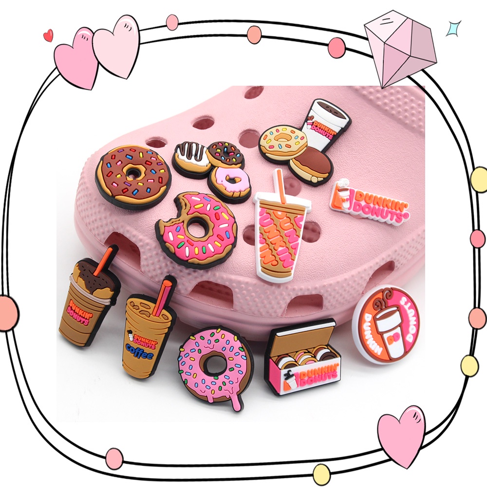 Phụ Kiện Mặt Trang Trí Giày Crocs/Xăng đan Bằng pvc diy Có Thể Tháo Rời