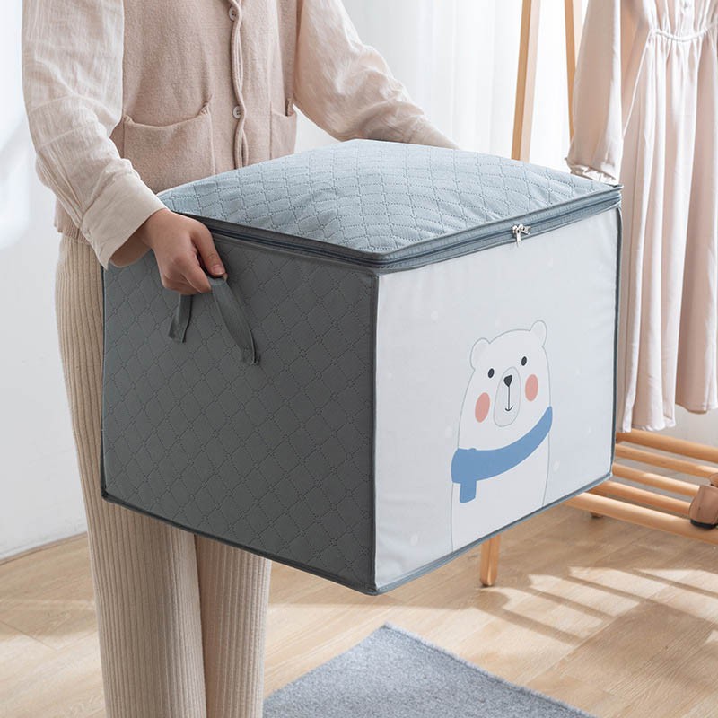 Hoho Nhà Dòng Lưu Trữ Quilt Túi Bảo Quản Dung Tích Lớn Không Dệt Vải Túi Bảo Quản Quần Áo Túi Tổ Chức Túi Đóng Gói Di Chuyển Dụng Cụ Tiện Dụng Túi Bảo Quản Quilt