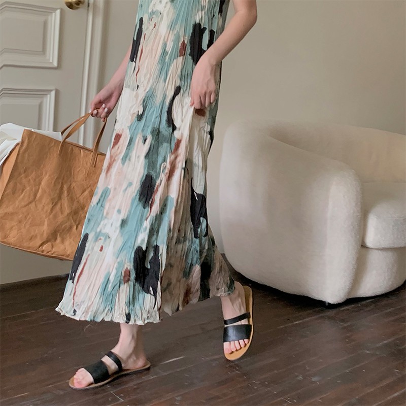 Xiaozhainv Fashion retro floral loose strap Maxi dresses | BigBuy360 - bigbuy360.vn
