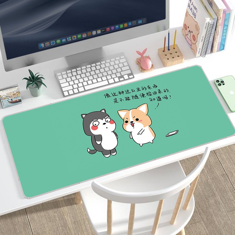 Tấm lót chuột và bàn phím Ankndo chống trượt để chơi game họa tiết hoạt hình dễ thương màu hồng