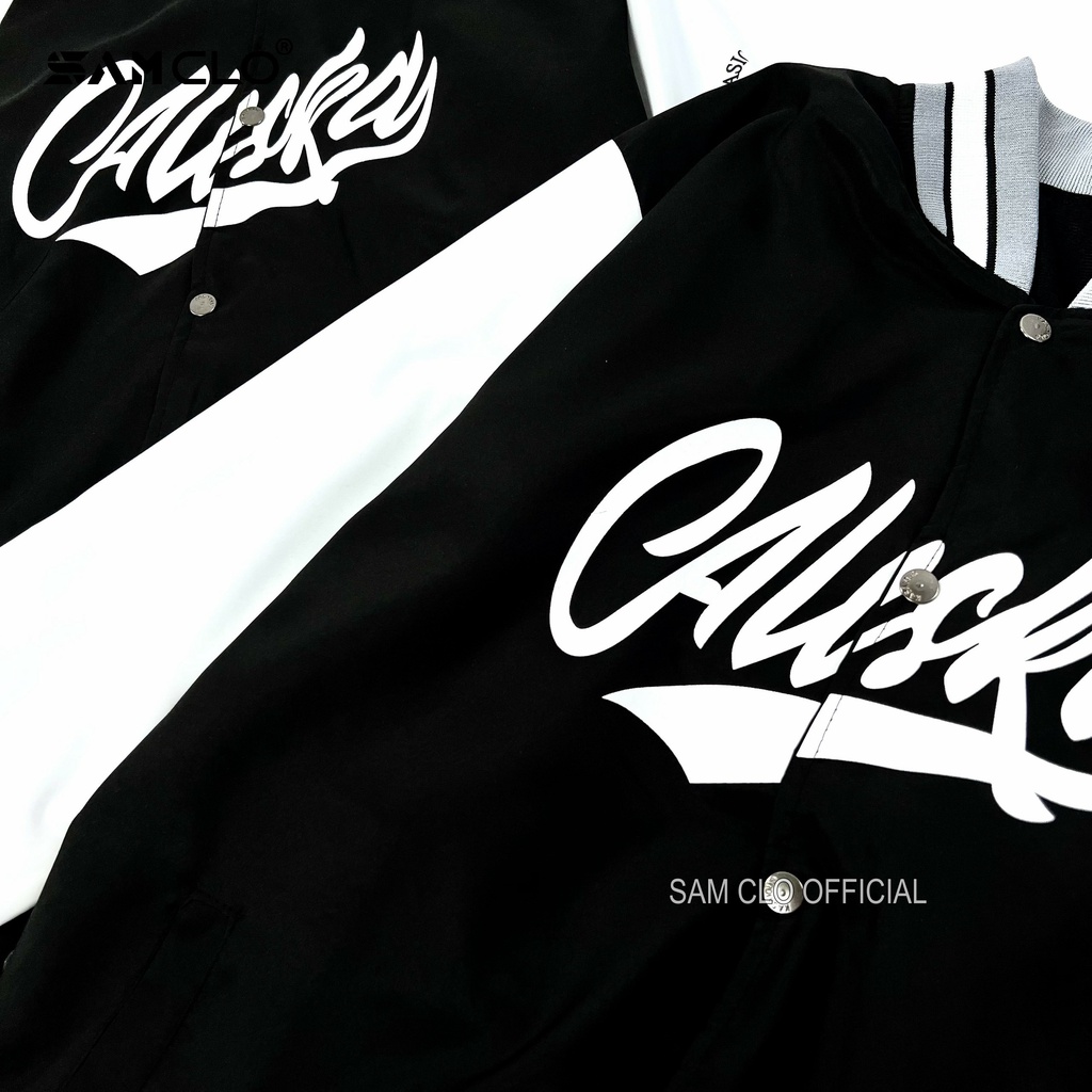 Áo khoác dù bomber 2 lớp nam nữ SAM CLO phong cách bóng chày form rộng unisex mặc cặp - couple in chữ ALASKA