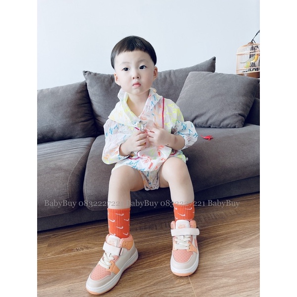 giày sneaker cho bé gái(JD cam nâu )