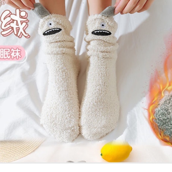 TẤT LÔNG CỪU NỮ MÙA ĐÔNG, VỚ LEN CAO CỔ HÌNH QUÁI VẬT TNU02 - ALI STORE