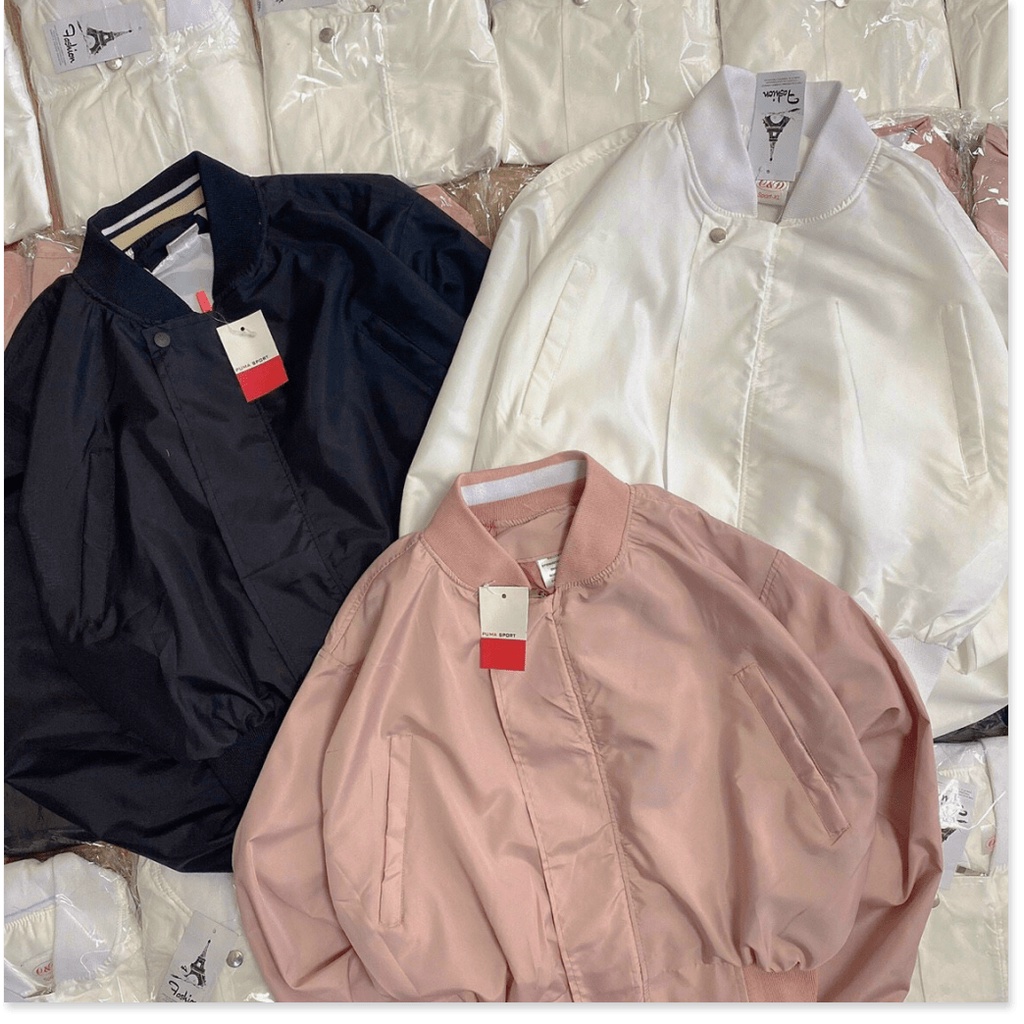 [ HÌNH THẬT 100% ] Áo Khoác Bomber UNISEX Nữ In Chữ Sau Lưng Xinh Mẫu Mới Hot Trend