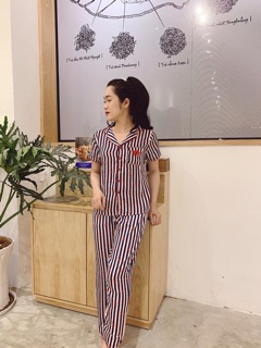 ĐỒ BỘ LỤA SATIN SỌC VICTORY SECRET 🌼