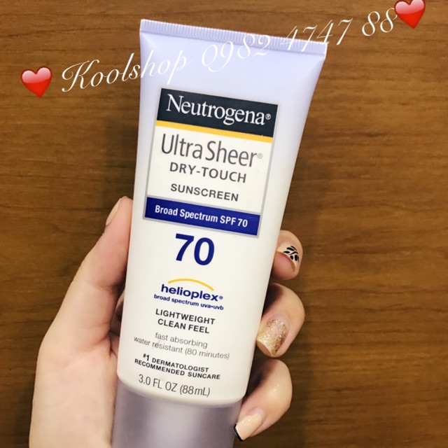 Kem chống nắng Neutrogena Ultra Sheer SPF 70