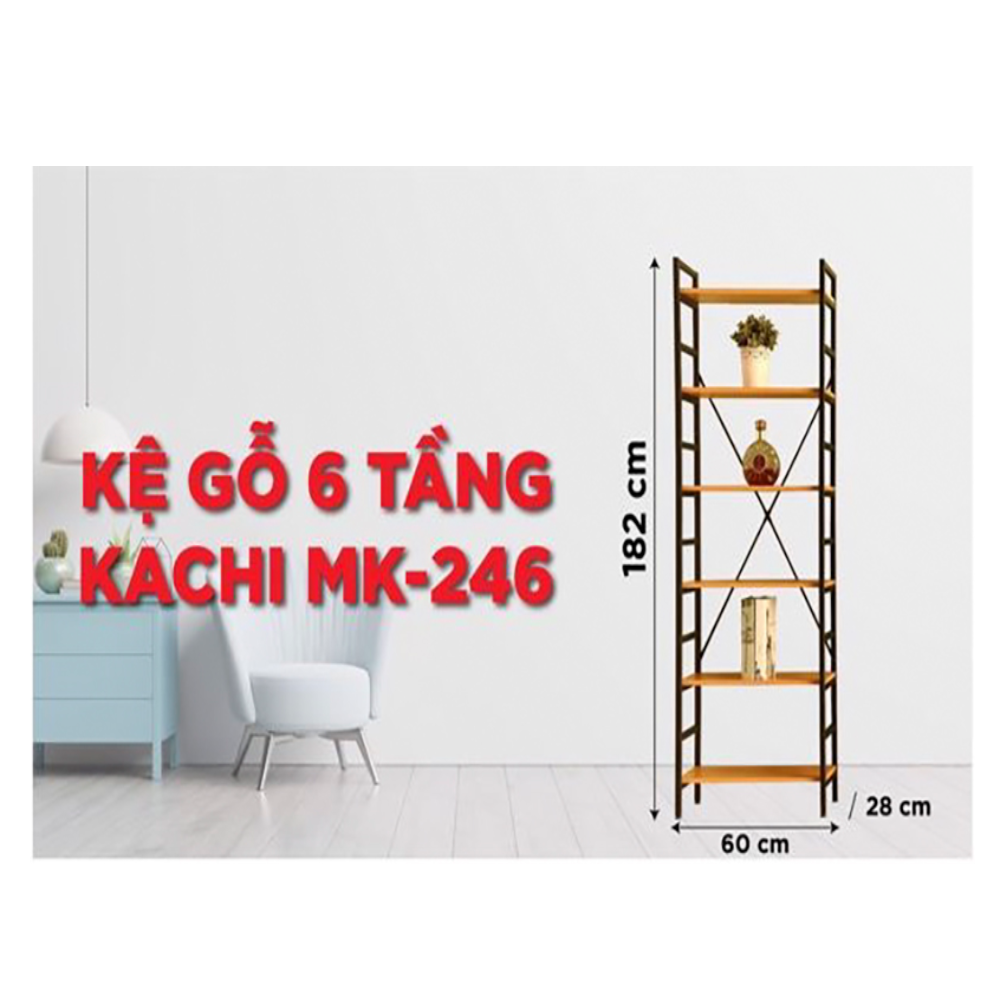 Kệ Gỗ Chân Sắt 6 Tầng Kachi MK246 (60 × 182CM)