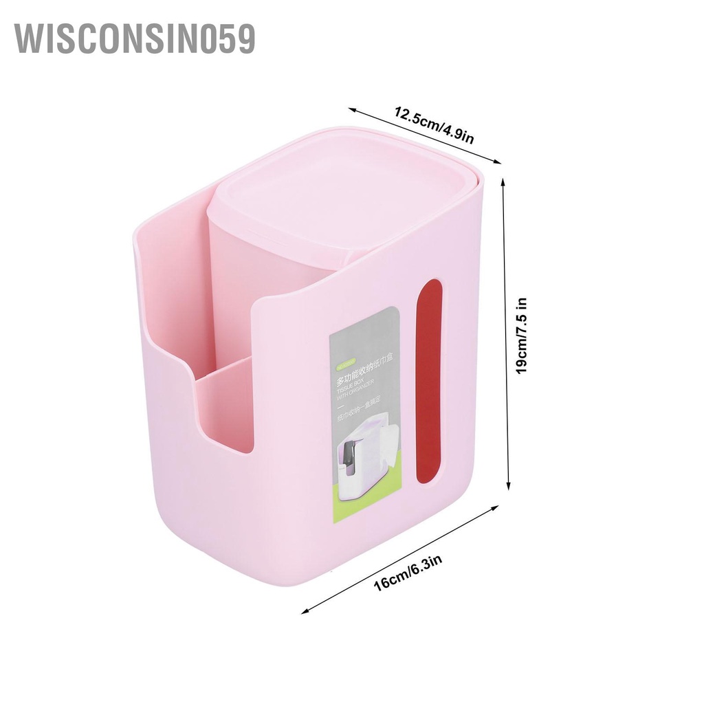 Wisconsin059 Hộp đựng khăn giấy đa chức năng để bàn bơm màu hồng Phòng ngủ tập thể vă