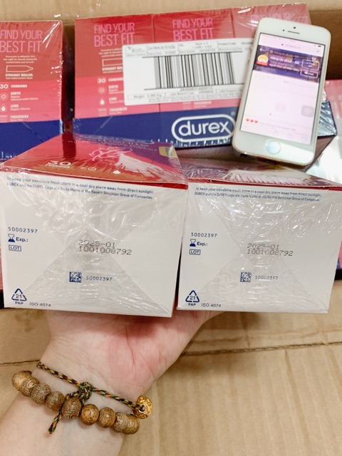 (Date 05/2025 - Mẫu mới) Bao Cao Su Durex Úc hộp 30 cái