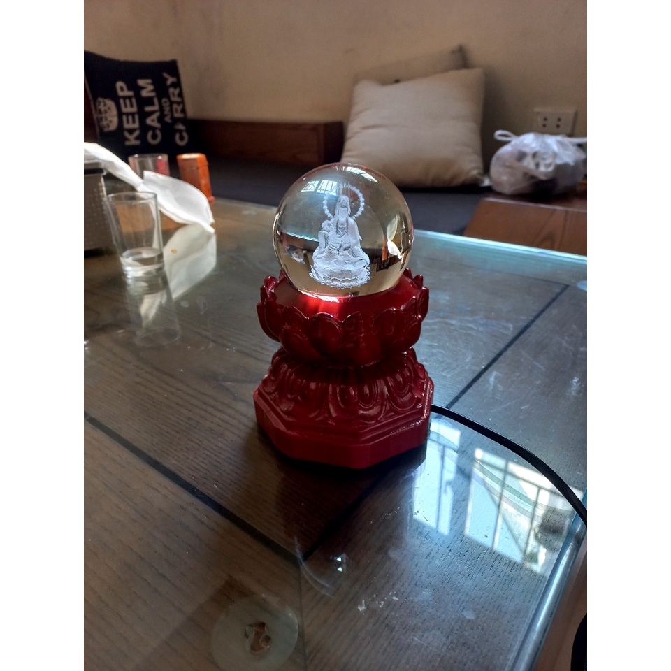 Chân Đế Hoa Sen Có Đèn Phù Hợp Để Các Quả Cầu Phong Thủy Từ 2 Kg Trở Lên