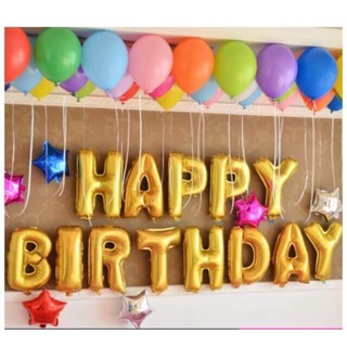 Set bóng Happy Birthday kèm bóng + sao