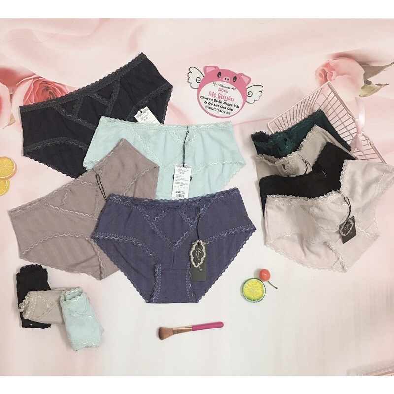 Quần lót tăm lạnh thông hơi viền ren Sexy, chất mềm mại nhẹ như bông