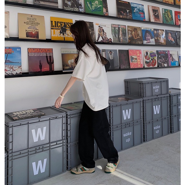 Áo Thun Tay Ngắn Cổ Tròn Hoạ Tiết In Phong Cách Hàn Quốc