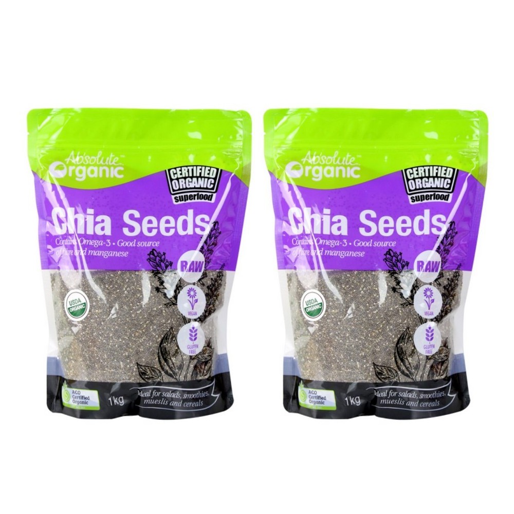 Hạt chia tím nhập khẩu úc absolute organic chia seeds túi 1kg hutohouse