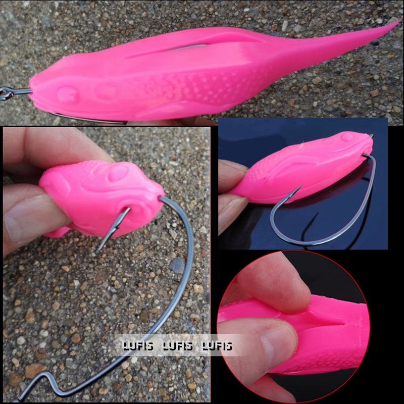 Set 6 Mồi Câu Cá Giả Hình Ếch Bằng Cao Su Mềm Kèm Móc