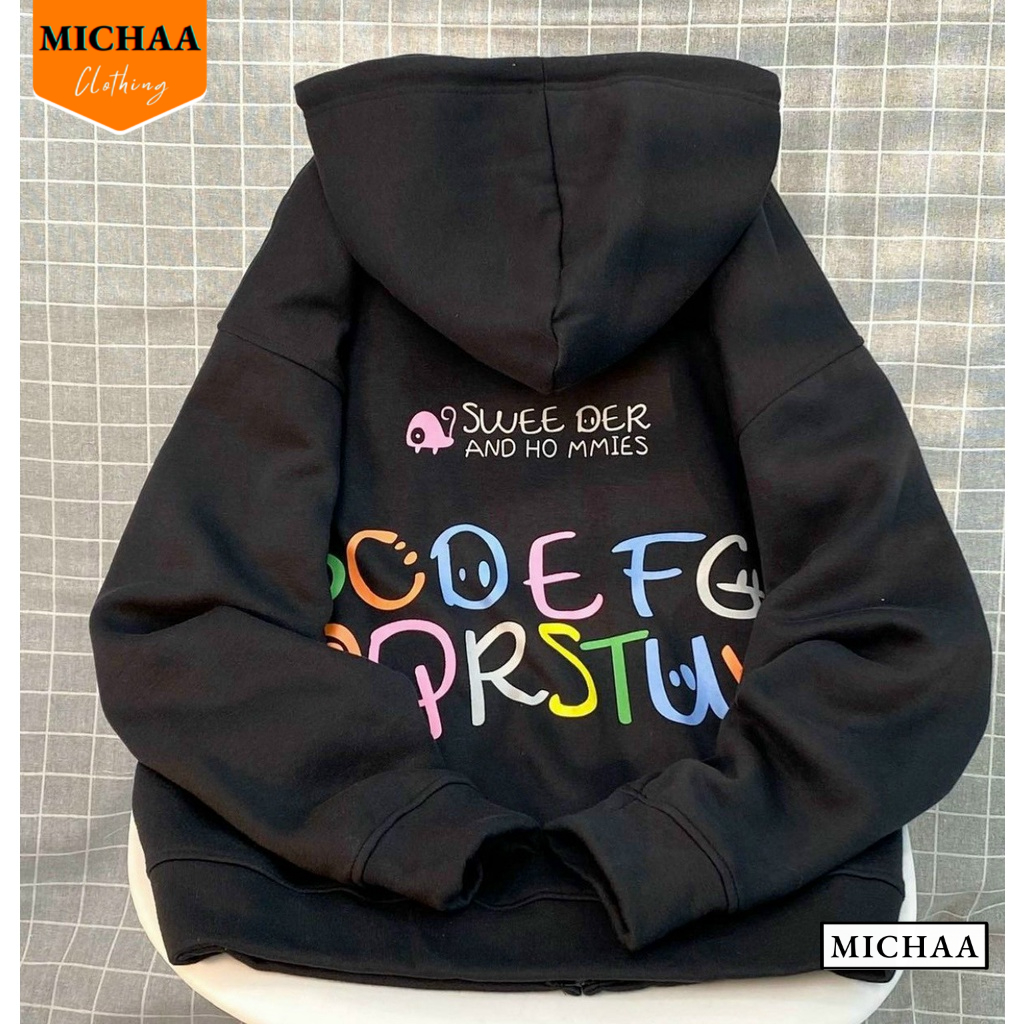 Áo Khoác Nỉ SWEEDER Nam Nữ Ulzzang Unisex Tay Rộng, Áo Khoác Dây Kéo Form Rộng - MICHAA