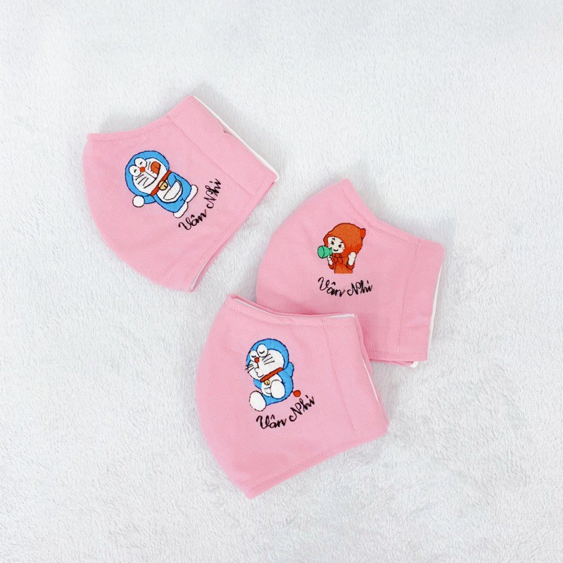 Khẩu trang thêu Doraemon - thêu tên riêng theo yêu cầu | BigBuy360 - bigbuy360.vn
