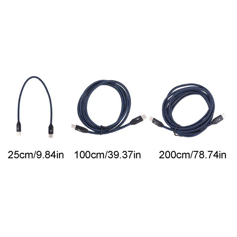 Kiki. 0.25m/1m/2m Durable Dual Type-c Charge Cable Type-C to Type C Fast Charging Cord Charger for Smart Cellphones