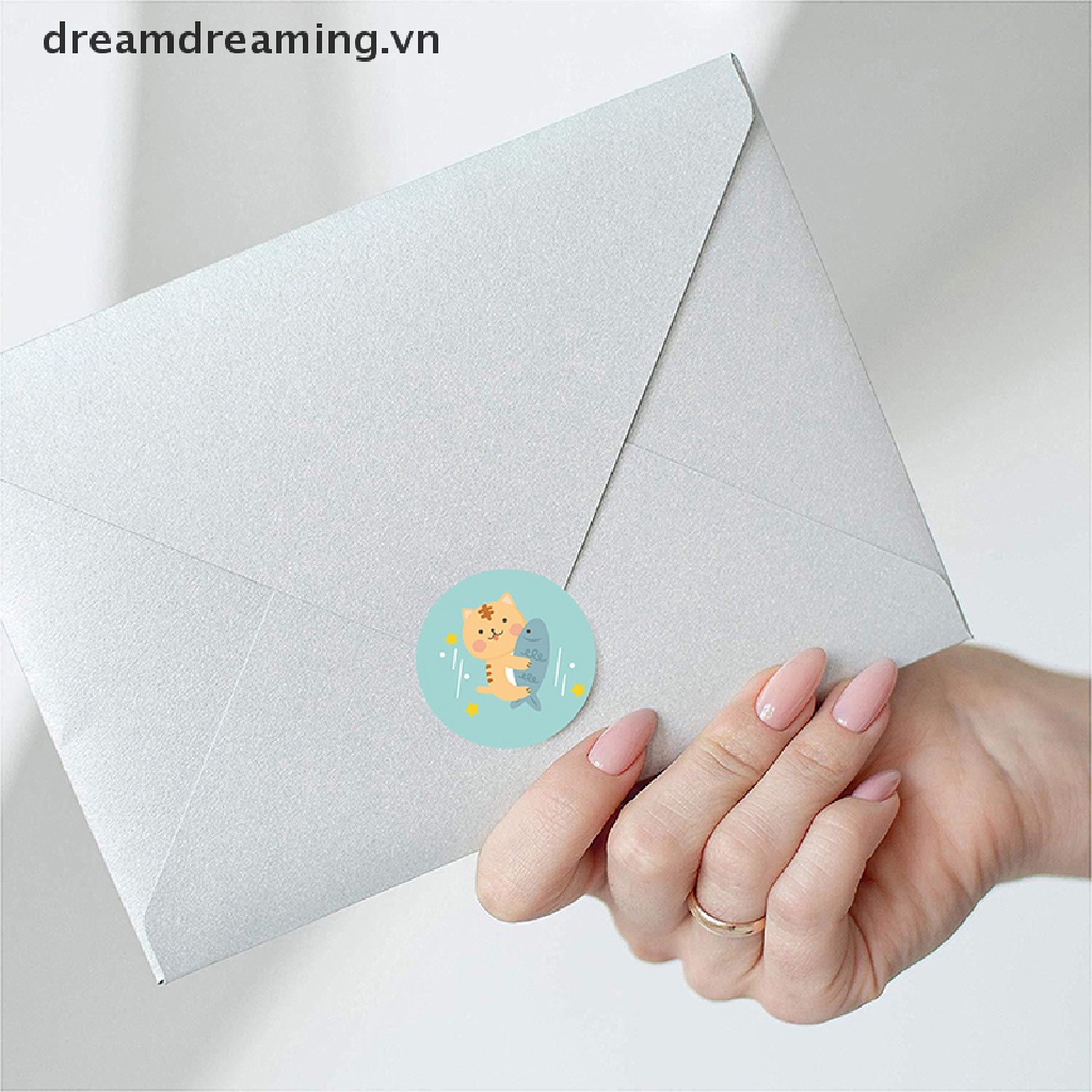 Set 500 Hình Tròn Họa Tiết Mèo Dễ Thương
