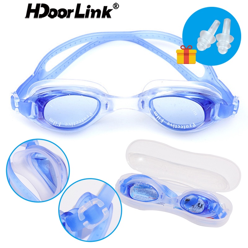 Kính bơi HdoorLink bằng silicone chống tia cực tím chống nước có thể điều chỉnh cho nam nữ