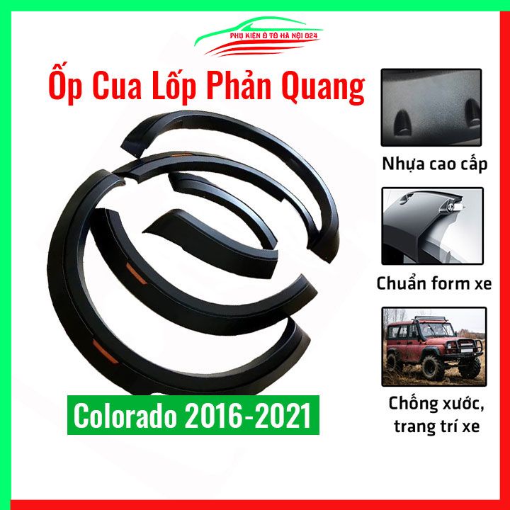 Bộ ốp cua lốp xe ô tô Colorado 2016-2021 mẫu phản quang trang trí bảo vệ lốp xe
