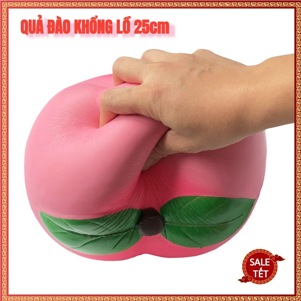 Squishy quả đào khổng lồ 25cm có bao bì rất thơm và chậm tăng