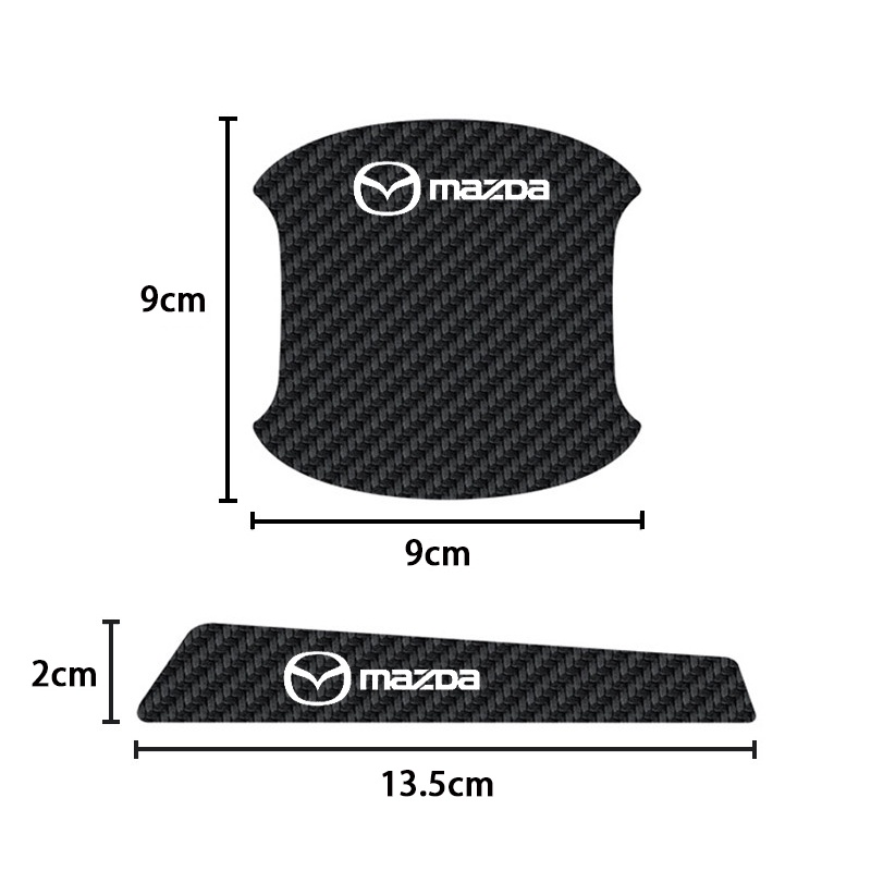 Miếng Dán Trang Trí Tay Nắm Cửa Xe Hơi Mazda2 Mazda3 Mazda6 Mazda CX5 CX7 CX3 CX9 CX30 Bằng Sợi Carbon