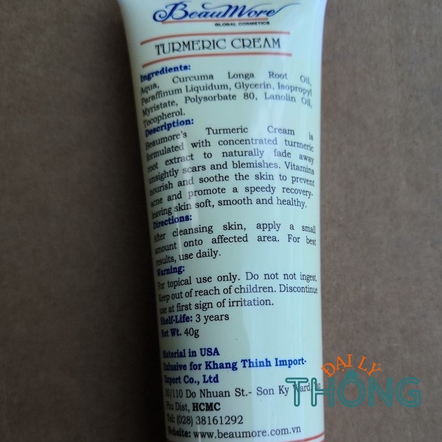 Kem nghệ ngăn ngừa mụn & sẹo thâm BeauMore Turmeric Cream 10g / 40g
