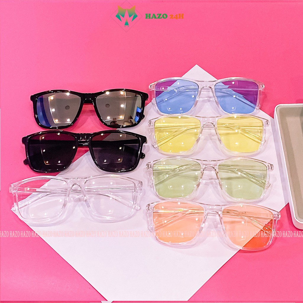 Mắt Kính Thời Trang Gọng Tây Dẻo Trong Suốt Nhiều Màu Cực Đẹp - Hazo