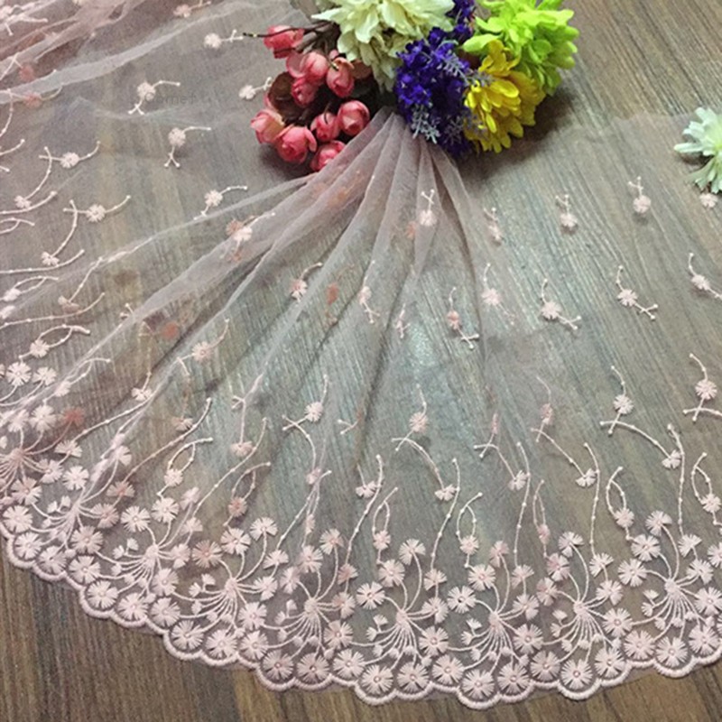 Dải Dây Ren Hoa Dài 35cm Rộng 1 yard Dùng Trang Trí Thủ Công