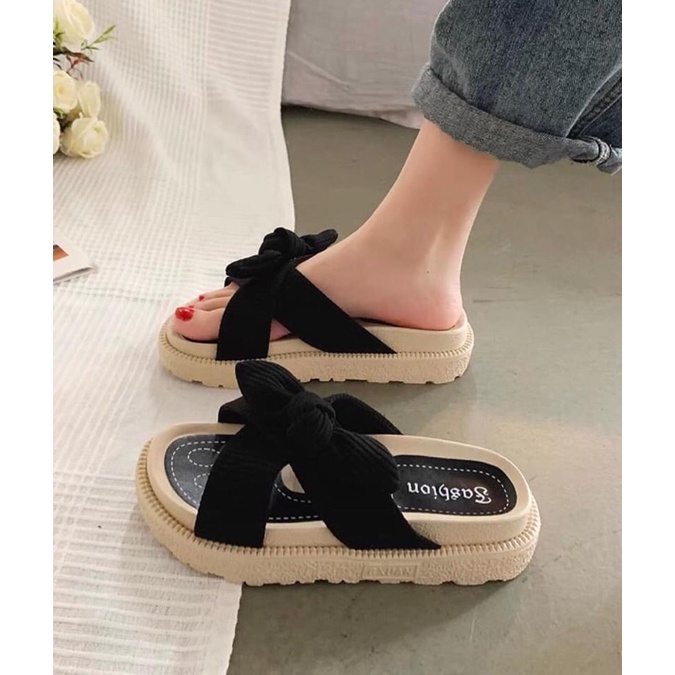 Dép SANDAL nữ bánh mì gắn nơ siêu xinh ❤️oder từ 5-7n