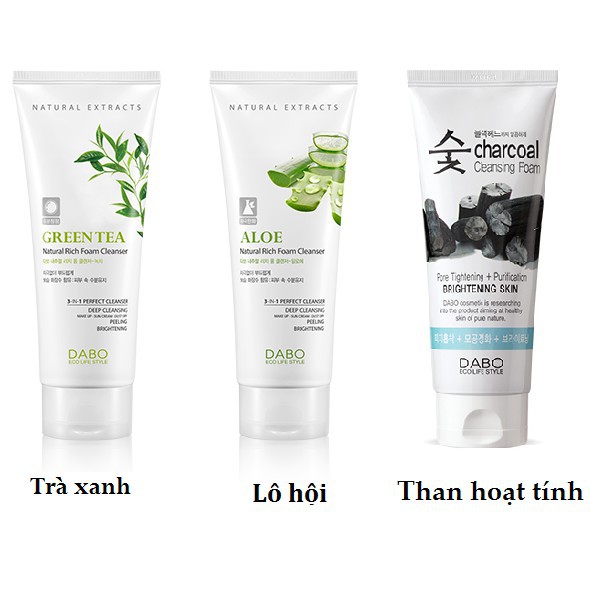 Sữa rửa mặt sạch nhờn trắng da chiết xuất Lô hội DABO Aloe (60ml) - HÀN QUỐC CHÍNH HÃNG