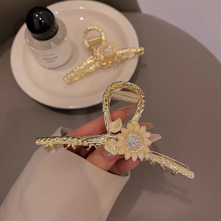 Kẹp Tóc Hình Hoa Hướng Dương Bằng Hợp Kim Cỡ Lớn Phong Cách Hàn Quốc Thời Trang Mùa Hè Cho Nữ