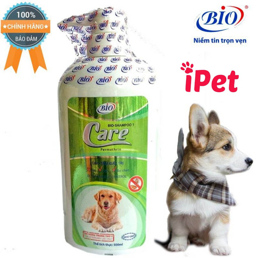 Sữa tắm đặc trị ve rận bọ chét cho chó mèo - Bio Care 500ml - iPet Shop