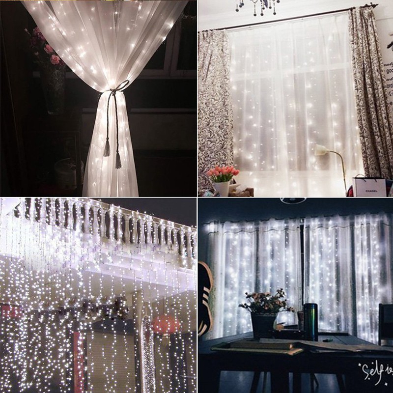Bộ dây đèn LED trang trí 150 bóng 3*1m AC 230V nhiều màu lựa chọn
