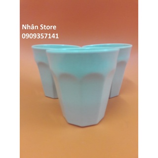 10 Ly nhựa melamine màu nâu kem dùng để uống trà cao 8.9cm - Ms 26