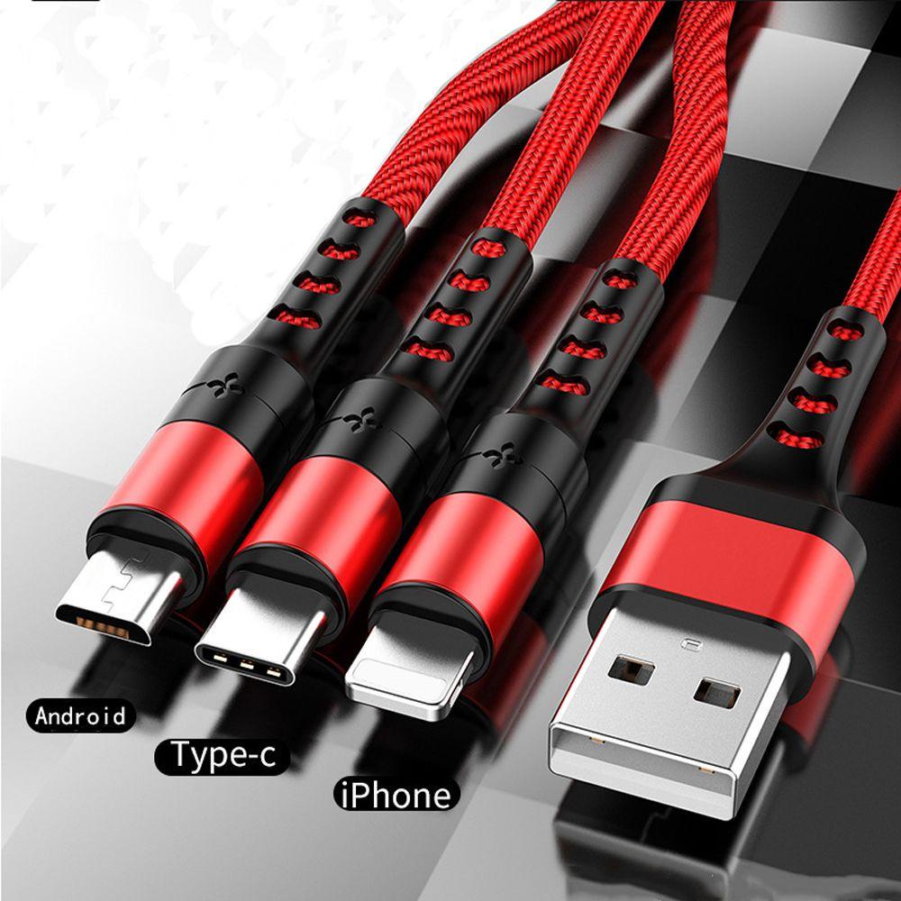 Dây Cáp Sạc Truyền Dữ Liệu Micro USB Type C 3 Trong 1