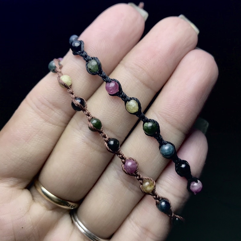 [Tourmaline,peridot,agate,blueagate] Vòng tay handmade đá thiên nhiên