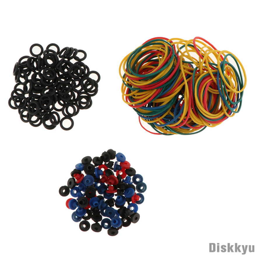 300 Pieces Colorful Tattoo Grommets Nipples O Ring And Rubber Bands Supply