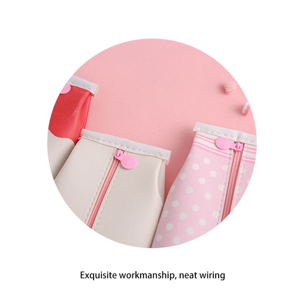 Túi đựng bút bằng da PU hình hộp sữa dâu chống nước sáng tạo