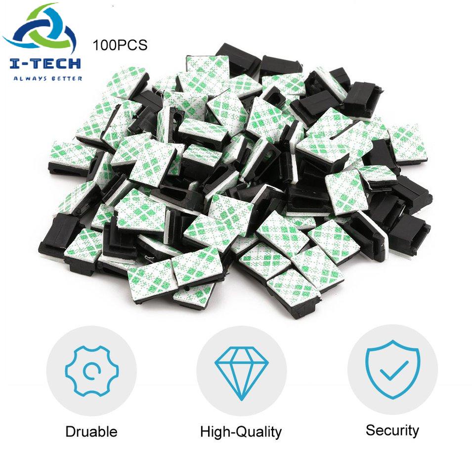 ⚡Khuyến mại⚡100pcs/lot Management Desk Wall Cord Clamps Adhesive Car Cable Clips Flat Cable Winder Drop Wire Tie Fixer Holder | BigBuy360 - bigbuy360.vn