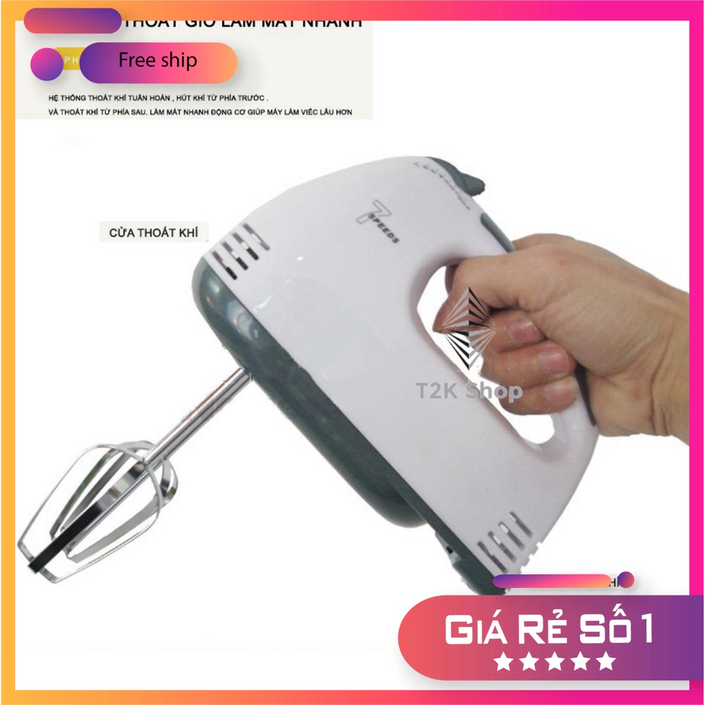 Máy Đánh Trứng Cầm Tay 7 Tốc Độ Công Suất 180W